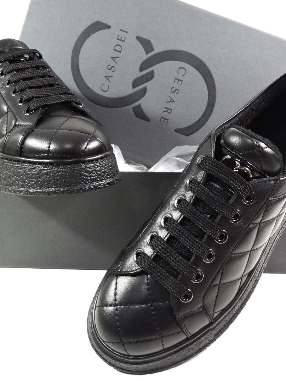 CASADEI 🇮🇹 WOMEN'S BLACK SOFT LEATHER COMFORT FASHION SNEAKERS 2026